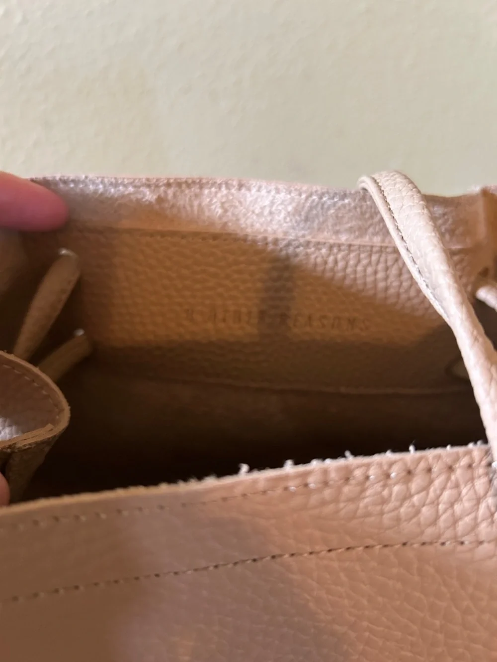 8 Other Reasons Tan Pebbled Vegan Leather Slouchy Bucket Bag